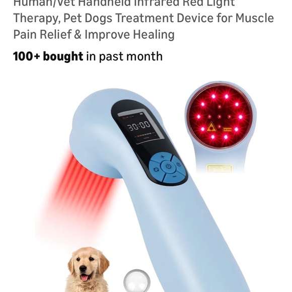 Blue Handheld Infrared Red Laser Therapy Device for Pets